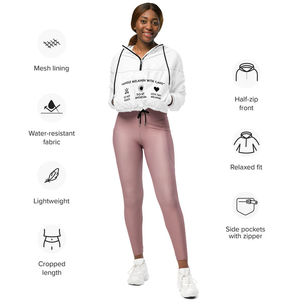 Melanin Care Instructions Cropped Windbreaker