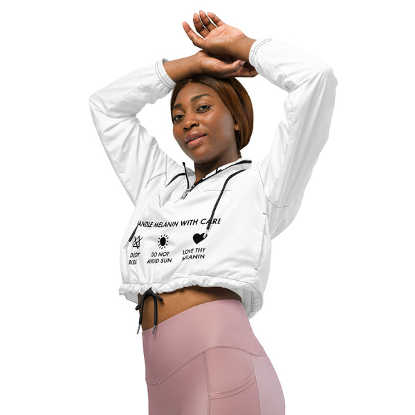 Melanin Care Instructions Cropped Windbreaker