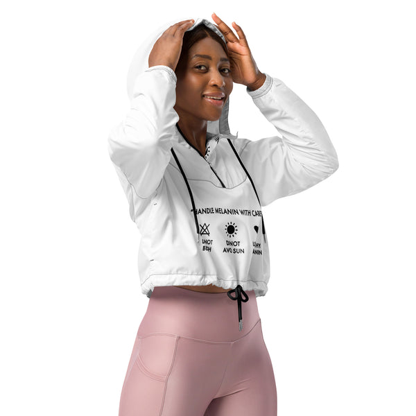 Melanin Care Instructions Cropped Windbreaker