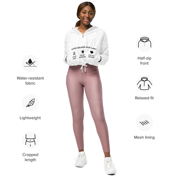 Melanin Care Instructions Cropped Windbreaker