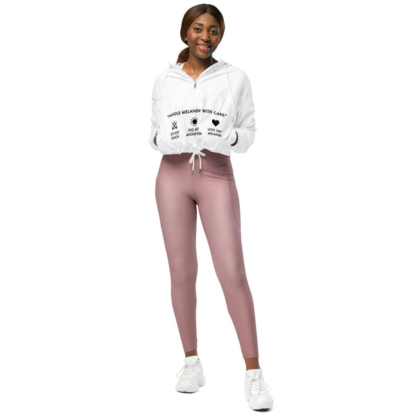 Melanin Care Instructions Cropped Windbreaker