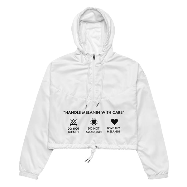 Melanin Care Instructions Cropped Windbreaker