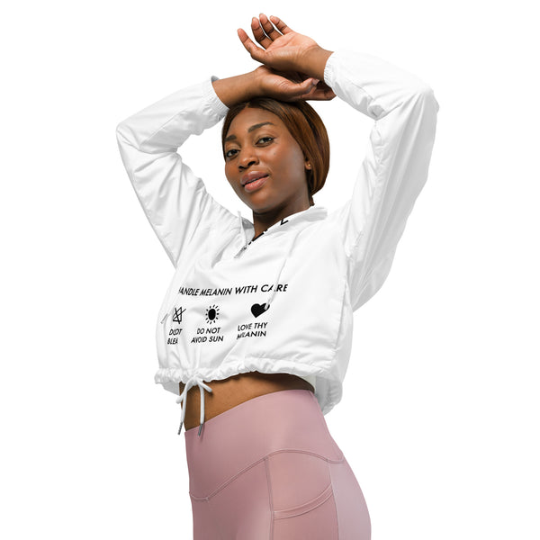 Melanin Care Instructions Cropped Windbreaker
