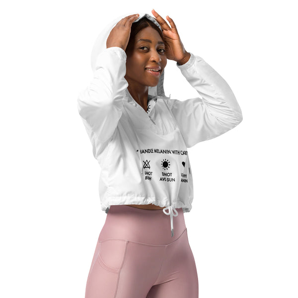 Melanin Care Instructions Cropped Windbreaker