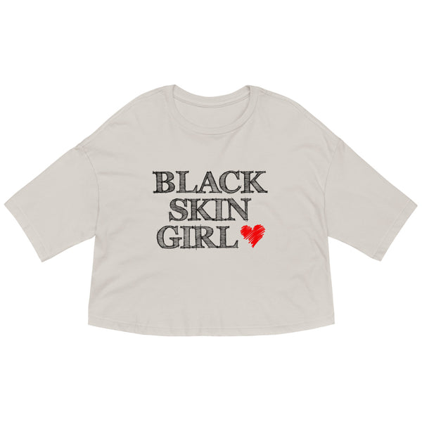 Black Skin Girl - Loose drop shoulder crop top