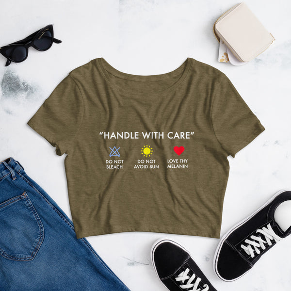 Handle with Care - Short Crop Tee (color emojis)