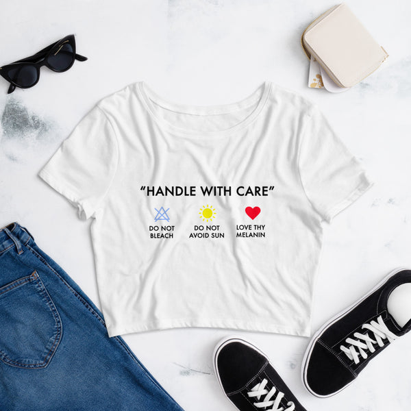 Handle with Care - Short Crop Tee (color emojis)